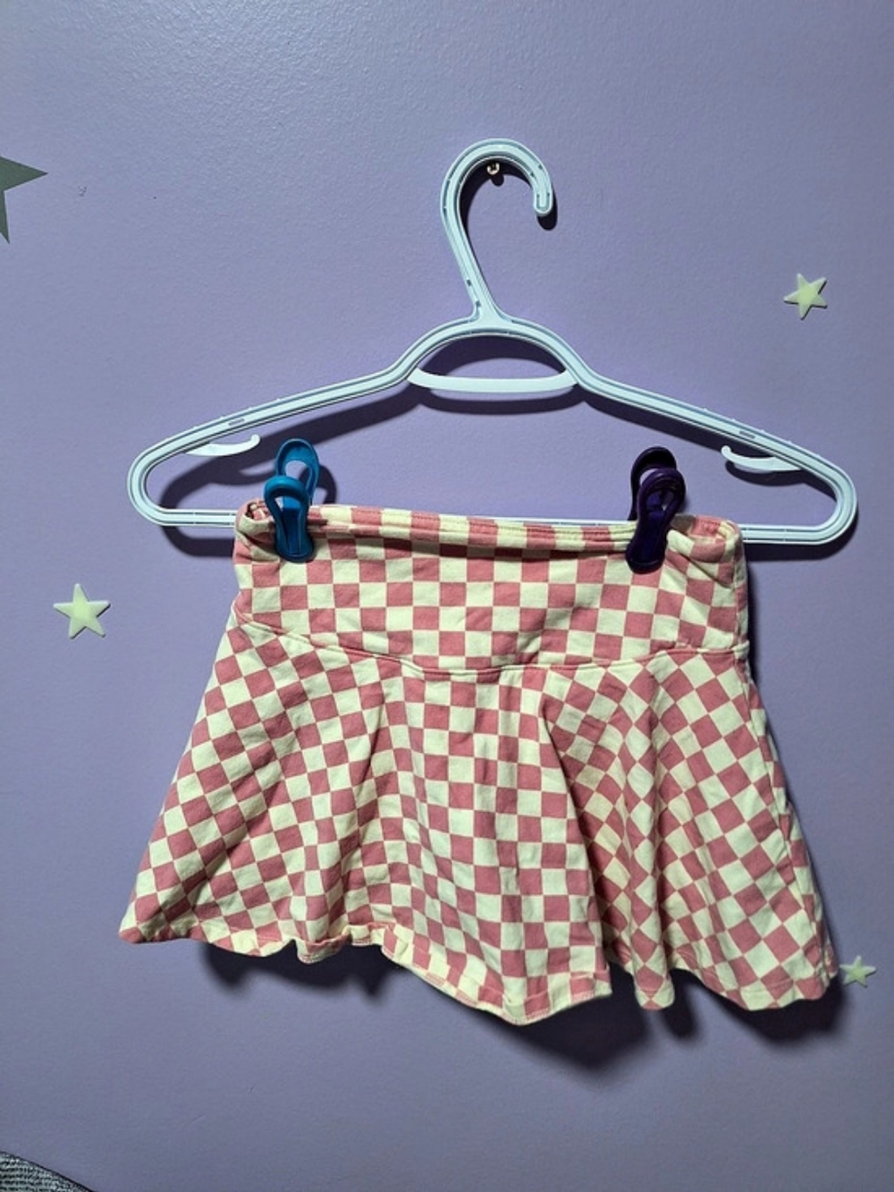 Checkered Skort in Pink & Green Like New
